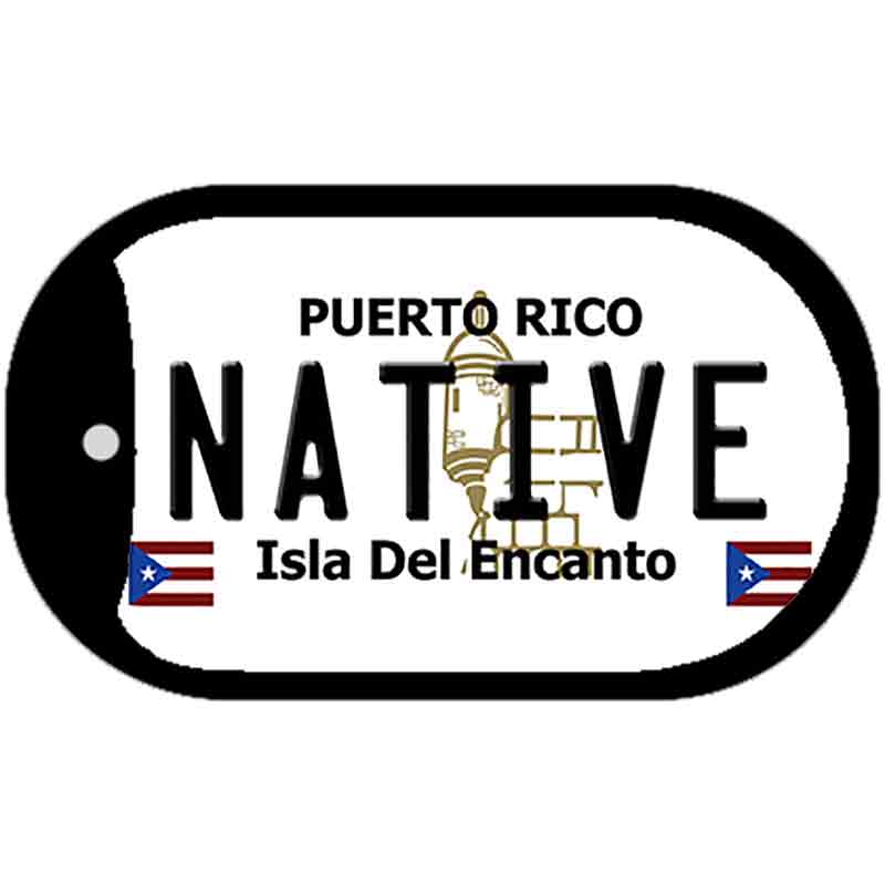 Native Puerto Rico Metal Novelty Dog Tag Necklace DT-6866