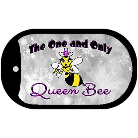 Queen Bee Purple Novelty Metal Dog Tag Necklace DT-6872