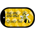 Queen Bee Yellow Novelty Metal Dog Tag Necklace DT-6873