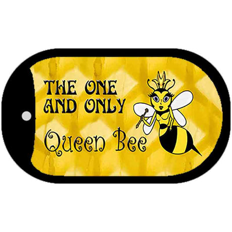 Queen Bee Yellow Novelty Metal Dog Tag Necklace DT-6873