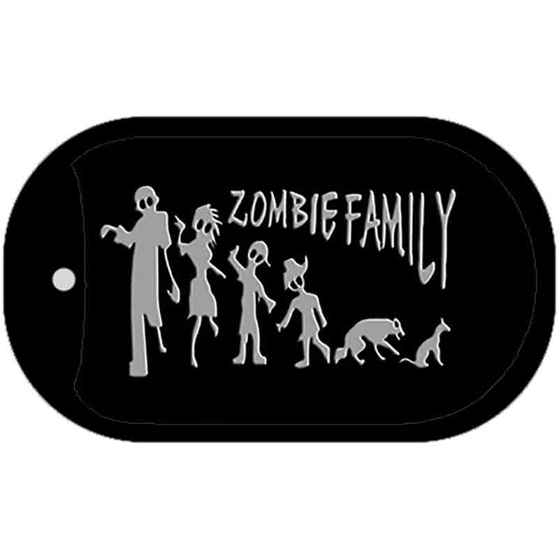 Zombie Family Black Novelty Metal Dog Tag Necklace DT-6877