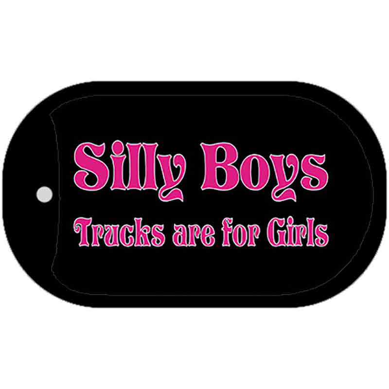 Silly Boys Trucks For Girls Novelty Metal Dog Tag Necklace DT-6881