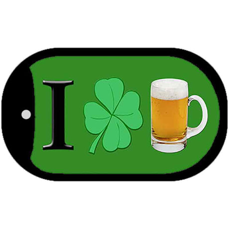 I Love Beer Green Novelty Metal Dog Tag Necklace DT-6882