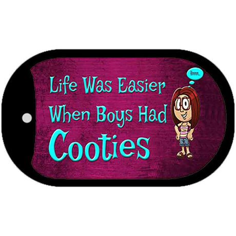 When Boys Had Cooties Novelty Metal Dog Tag Necklace