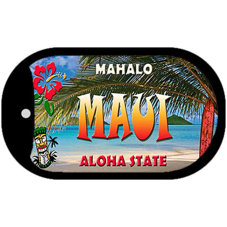 Maui Tiki Novelty Metal Dog Tag Necklace DT-7812