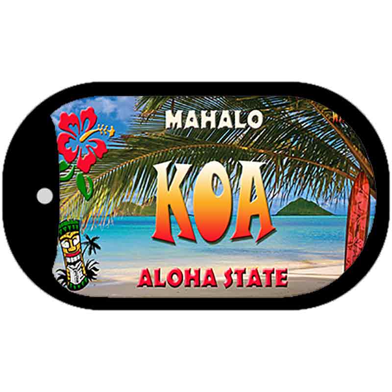 Koa Tiki Novelty Metal Dog Tag Necklace DT-7820