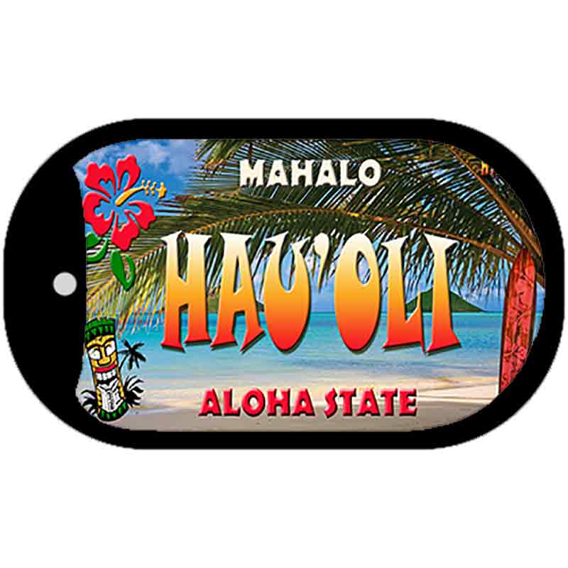 Hau'oli Tiki Novelty Metal Dog Tag Necklace DT-7827