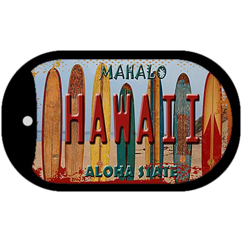 Hawaii Surboards Novelty Metal Dog Tag Necklace DT-7831