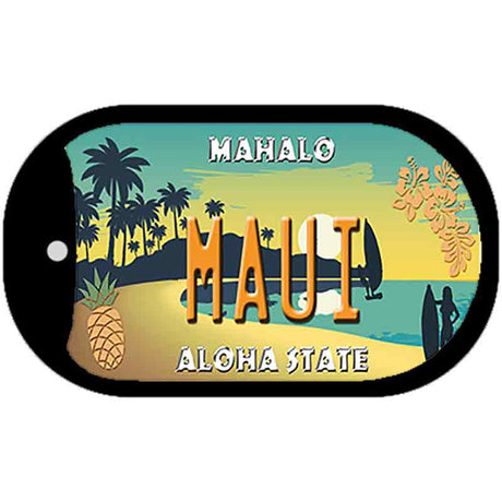 Maui Pineapple Novelty Metal Dog Tag Necklace DT-7842