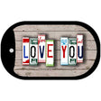 Love You Plate Art Novelty Metal Dog Tag Necklace DT-7844