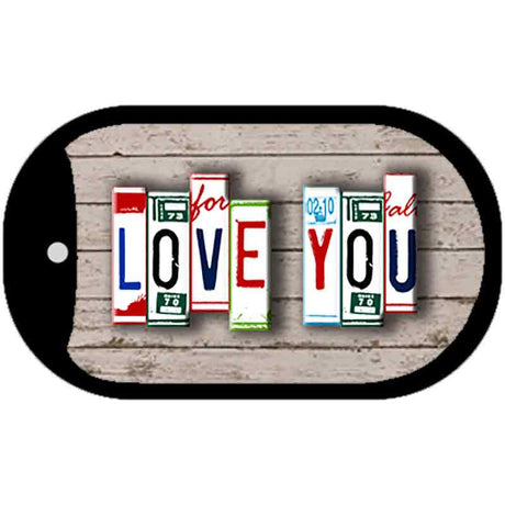 Love You Plate Art Novelty Metal Dog Tag Necklace DT-7844