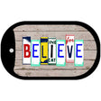 Believe Plate Art Novelty Metal Dog Tag Necklace DT-7850