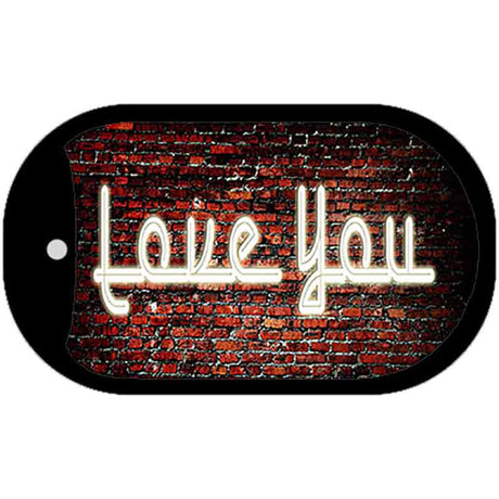 Love You Neon Novelty Metal Dog Tag Necklace DT-7856