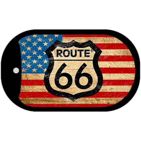 RT 66 American Flag Novelty Metal Dog Tag Necklace DT-7869