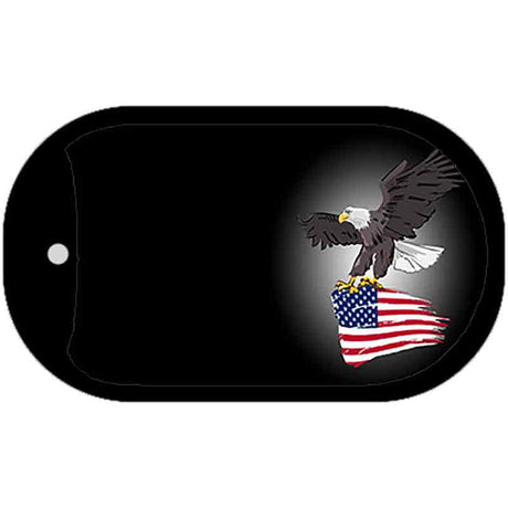 Eagle Flag Offset Novelty Metal Dog Tag Necklace