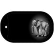 Elephants Offset Novelty Metal Dog Tag Necklace DT-7877