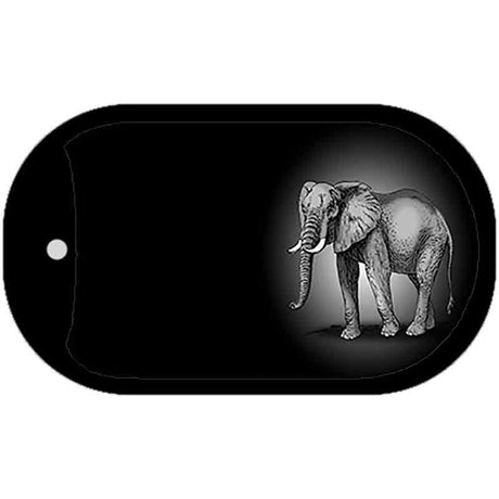 Elephants Offset Novelty Metal Dog Tag Necklace DT-7877