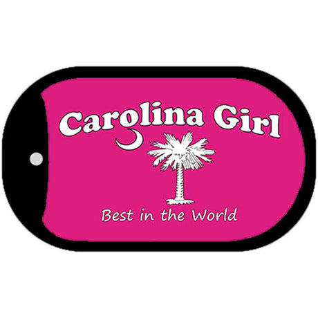 Carolina Girl Pink Novelty Metal Dog Tag Necklace DT-7896