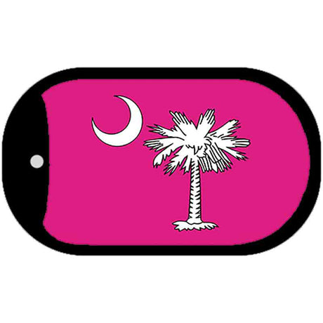 Pink South Carolina Flag Novelty Metal Dog Tag Necklace DT-7897