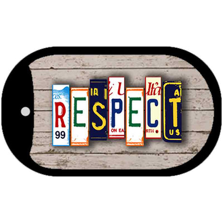 Respect Plate Art Novelty Metal Dog Tag Necklace DT-7905