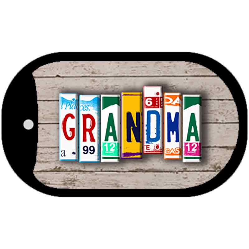 Grandma Plate Art Novelty Metal Dog Tag Necklace DT-7911