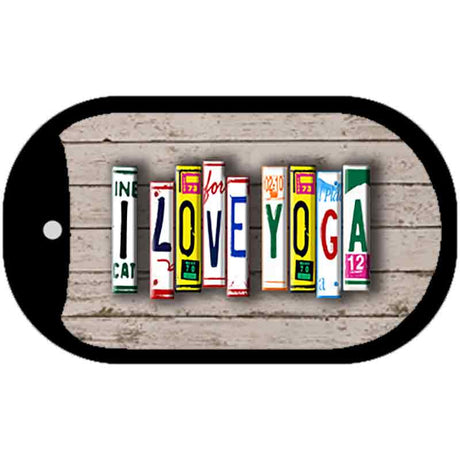 I Love Yoga Plate Art Novelty Metal Dog Tag Necklace DT-7945