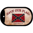 Save Our Flag Confederate Novelty Metal Dog Tag Necklace DT-7952