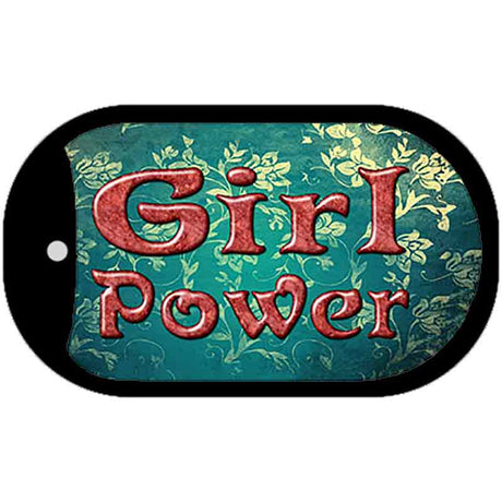 Girl Power Novelty Metal Dog Tag Necklace DT-7994