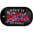 Confederate Keep It Flying Novelty Metal Dog Tag Necklace DT-7999