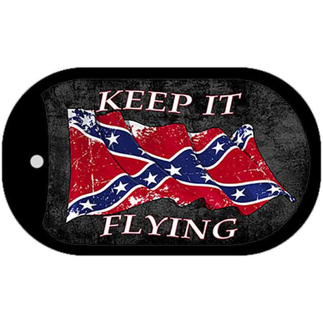 Confederate Keep It Flying Novelty Metal Dog Tag Necklace DT-7999