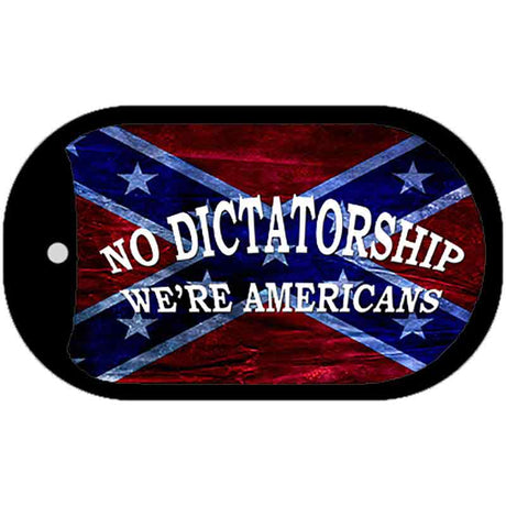 No Dictatorship Novelty Metal Dog Tag Necklace DT-8002