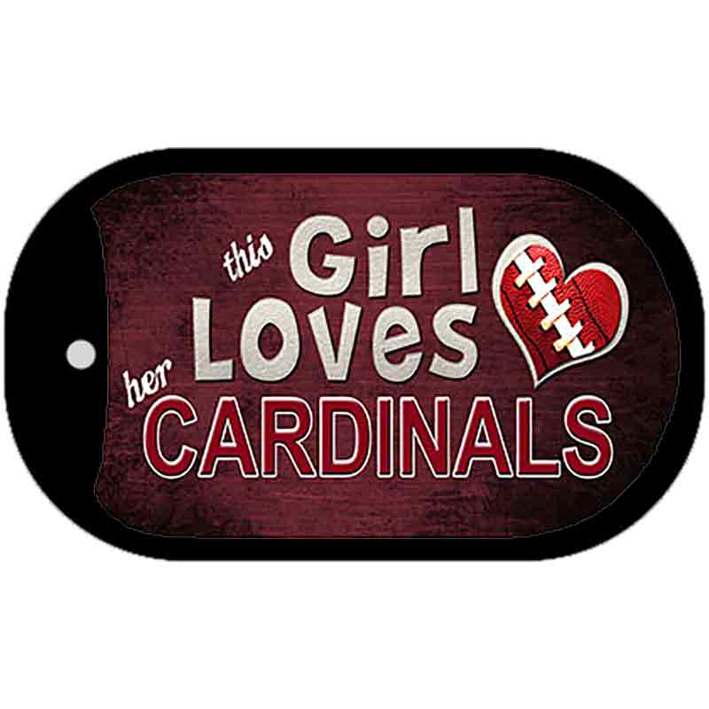 This Girl Loves Her Cardinals Novelty Metal Dog Tag Necklace DT-8030