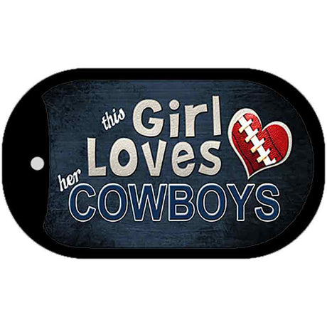 This Girl Loves Her Cowboys Novelty Metal Dog Tag Necklace DT-8031