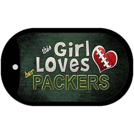 This Girl Loves Her Packers Novelty Metal Dog Tag Necklace DT-8035