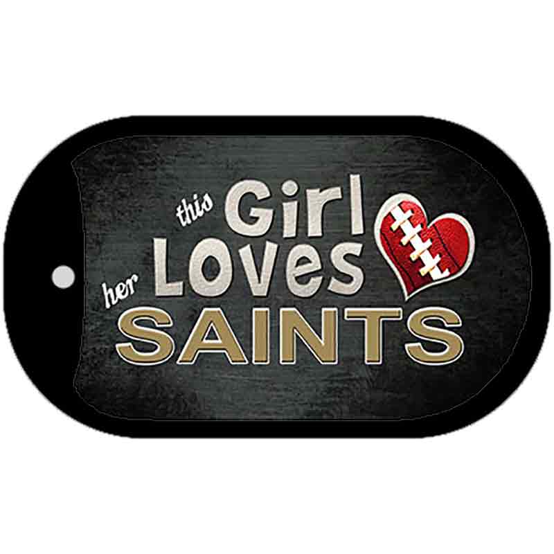 This Girl Loves Her Saints Novelty Metal Dog Tag Necklace DT-8046