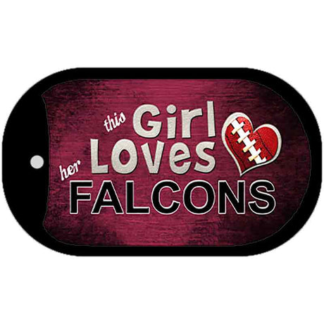 This Girl Loves Her Falcons Novelty Metal Dog Tag Necklace DT-8050