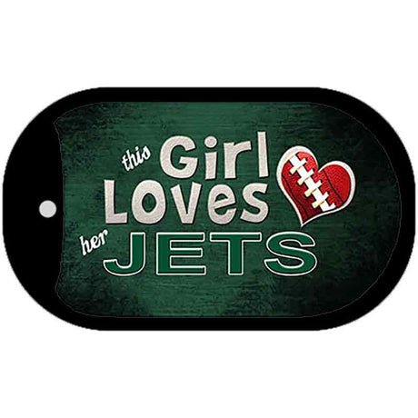 This Girl Loves Her Jets Novelty Metal Dog Tag Necklace DT-8052