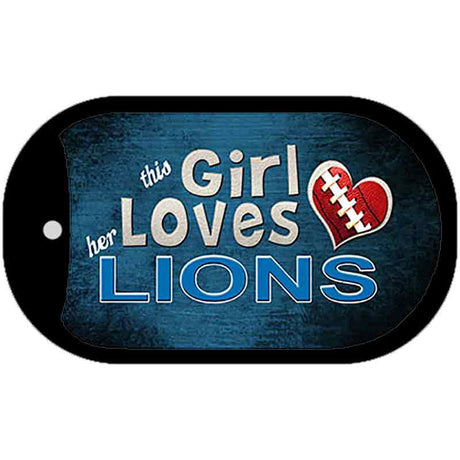 This Girl Loves Her Lions Novelty Metal Dog Tag Necklace DT-8053