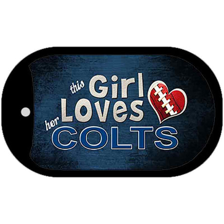 This Girl Loves Her Colts Novelty Metal Dog Tag Necklace DT-8055