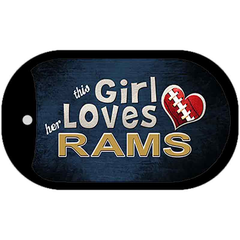 This Girl Loves Her Rams Novelty Metal Dog Tag Necklace DT-8059