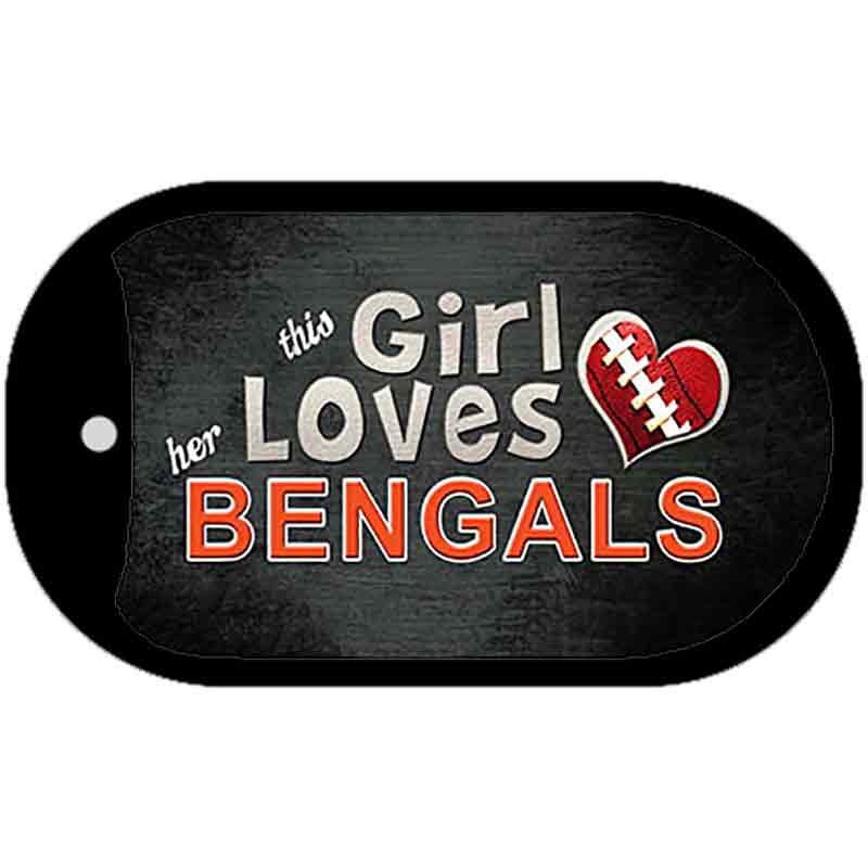 This Girl Loves Her Bengals Novelty Metal Dog Tag Necklace DT-8061