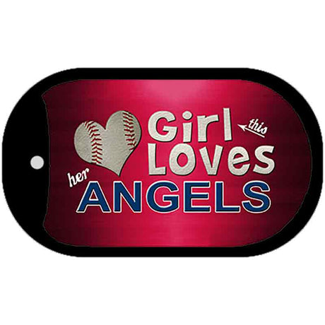 This Girl Loves Her Angels Novelty Metal Dog Tag Necklace DT-8064