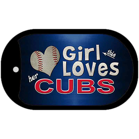 This Girl Loves Her Cubs Novelty Metal Dog Tag Necklace DT-8069