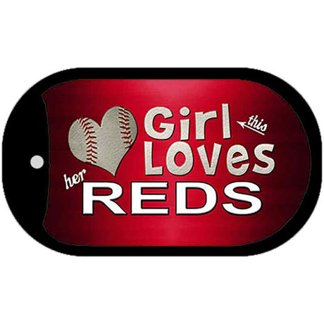 This Girl Loves Her Reds Novelty Metal Dog Tag Necklace DT-8071