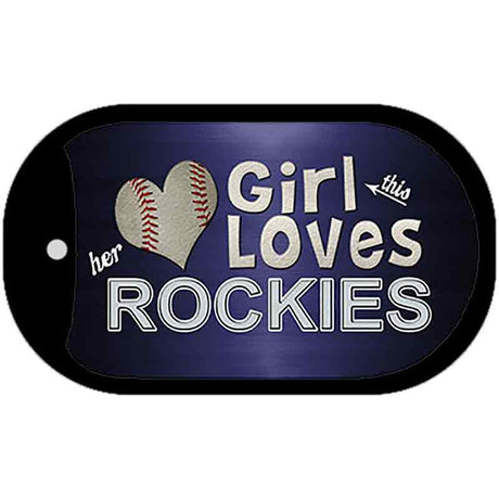 This Girl Loves Her Rockies Novelty Metal Dog Tag Necklace DT-8073