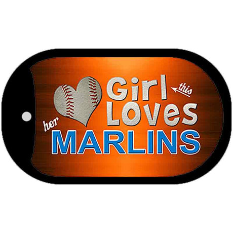 This Girl Loves Her Marlins Novelty Metal Dog Tag Necklace DT-8075