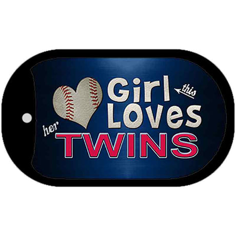 This Girl Loves Her Twins Novelty Metal Dog Tag Necklace DT-8080