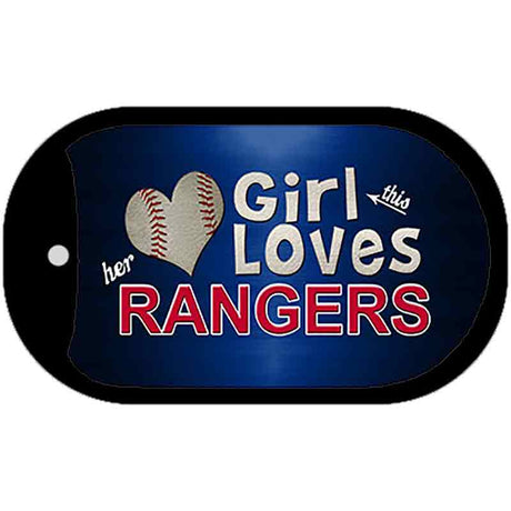 This Girl Loves Her Rangers Novelty Metal Dog Tag Necklace DT-8089