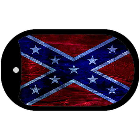 Confederate Flag Foiled Novelty Metal Dog Tag Necklace DT-8096