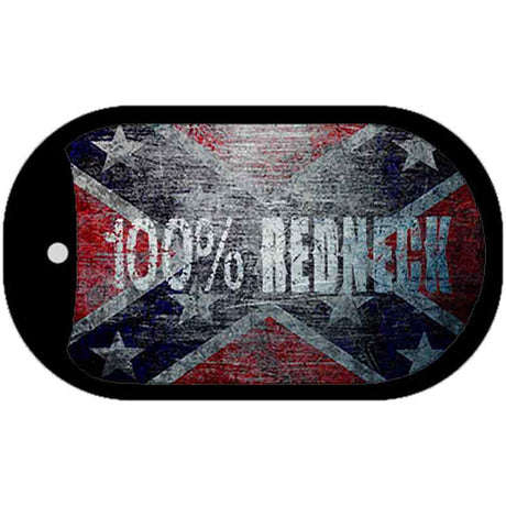 100% Redneck Confederate Novelty Metal Dog Tag Necklace DT-8109